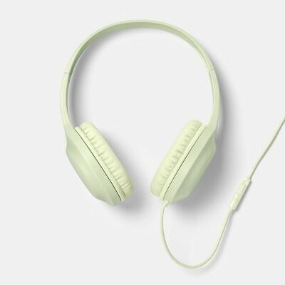 [Like_new] Heyday Wired On-Ear Headphones Lightweight Built-In Mic 3.5mm Jack Green