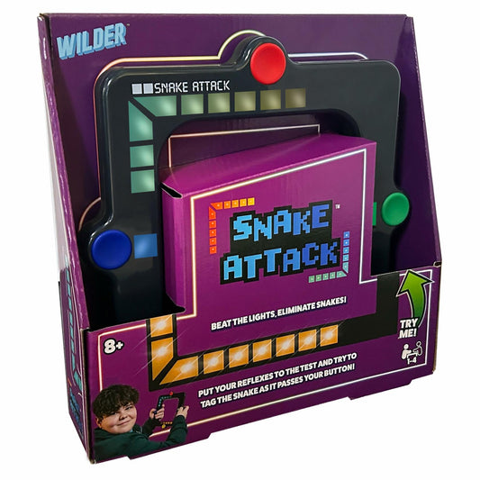 Snake Attack Electronic Handheld Game Solo Multiplayer Reflex Kids 8+