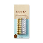Favorite Day™ Gold Silver Twist Candles 12ct
