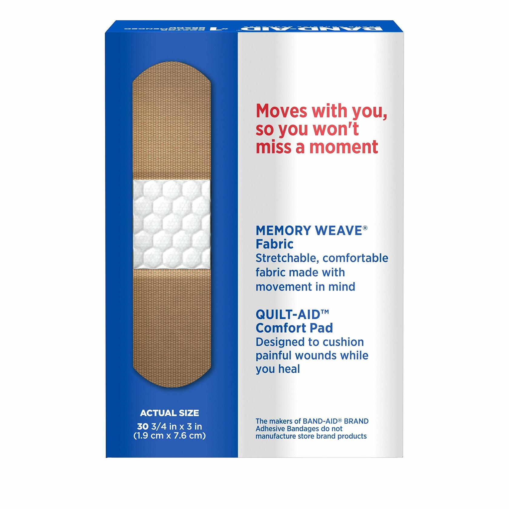 Band-Aid Flexible Fabric Adhesive Bandages All One Size 30 ct