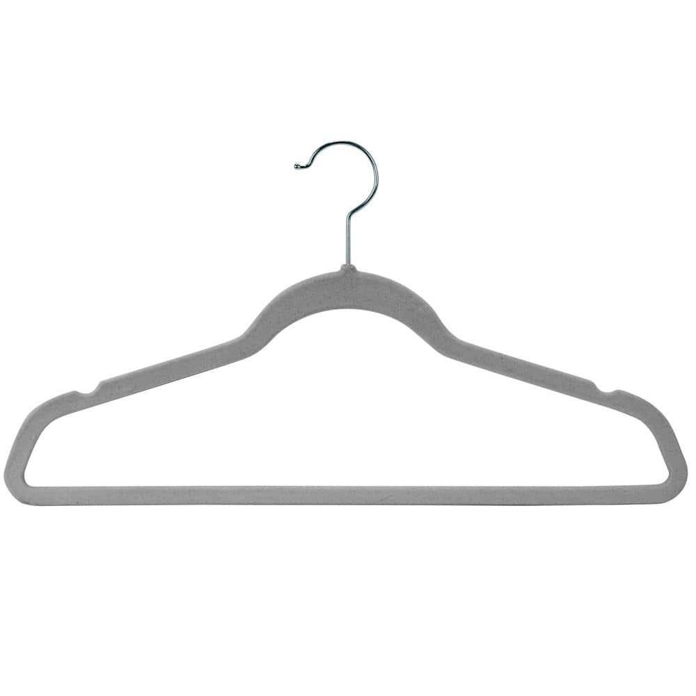 Laura Ashley Kids Velvet Hangers Heathered Gray 25pk Non-Slip 13.5in Gray