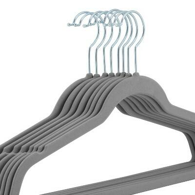Laura Ashley Kids Velvet Hangers Heathered Gray 25pk Non-Slip 13.5in Gray