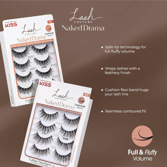KISS Lash Couture Naked Drama False Eyelashes Cruise 16mm 4 Pairs
