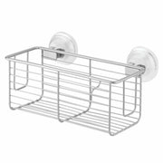 InterDesign Classico Bathroom Shower Suction Caddy Basket Silver Rust Resistant