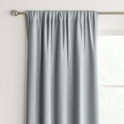 Room Essentials Heathered Gray Blackout Curtain Panel 42x63 Noise Reduction UV