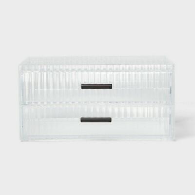 [Like New] Threshold Clear Ribbed Acrylic Stacking Drawers Organizer