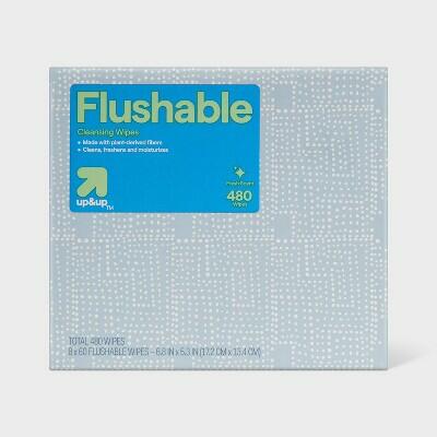 [Like_new] Up&up Flushable Cleansing Wipes Fresh Scent Aloe Vitamin E 8pk 60ct