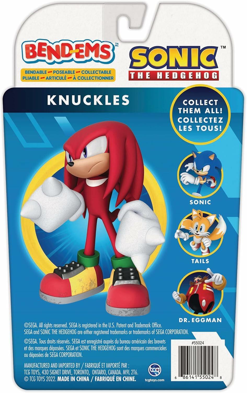 Bend-Ems Sonic The Hedgehog Knuckles Poseable Bendable Action Figure