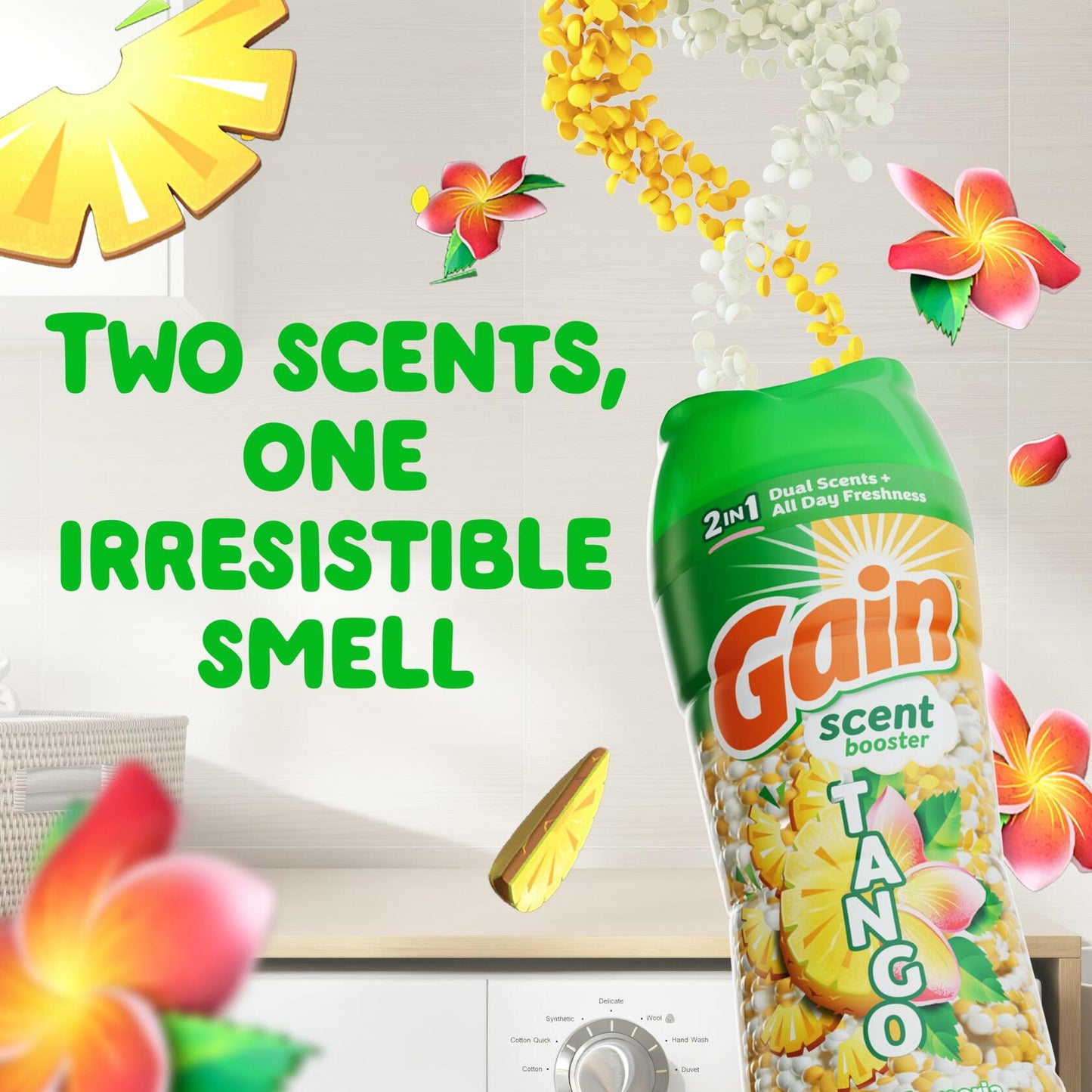 [Like_new] Gain Tango 2-in-1 Laundry Scent Booster Beads Piña Plumeria Scent 21.1oz