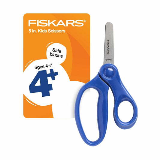 Fiskars 5" Blunt-Tip Kids Scissors Blue Ages 4-7 School Crafting