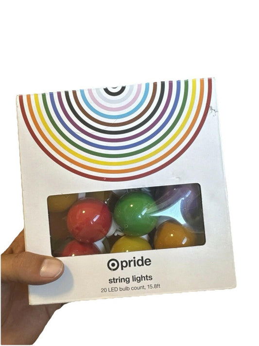 Pride Target Rainbow String Lights 20 LED 15.8ft Multicolor Indoor/Outdoor