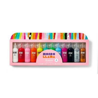 Mondo Llama 12ct 3D Multi-Surface Paints Non-Toxic Water-Based Acrylic