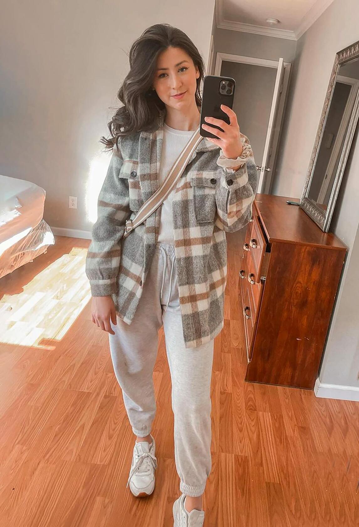 [Like New] BTFBM Women's Plaid Flannel Button Down Shirt Jacket Brown Size XL