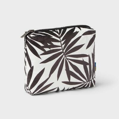 Open Story™ Water Resistant Toiletry Bag Black/White Palm Botanical Travel