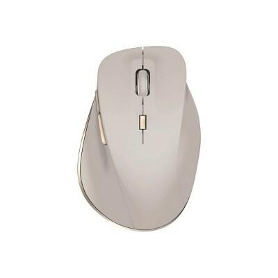 North Wireless Ergonomic 6 Button Mouse Beige Radio Frequency Rechargeable
