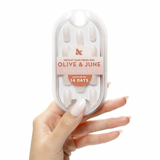 Olive & June Press-On Nails Medium Oval 42ct Pure White Syrup Gradient