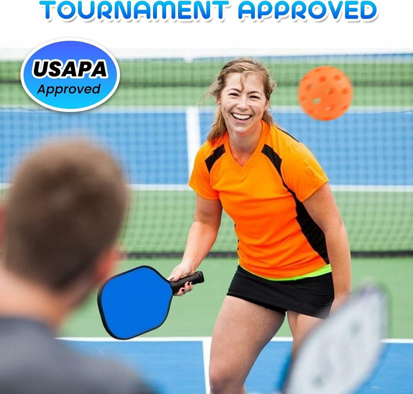 Geekman Outdoor Pickleball Balls 40-Hole USAPA Standard 6 Pack