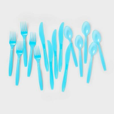 [Like_new] Sun Squad™ Blue Disposable Flatware Sets 24ct
