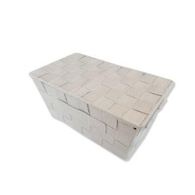 Unbranded PlaygroundWoven Storage Basket Beige Gray Woven 9x5.5x4.5in