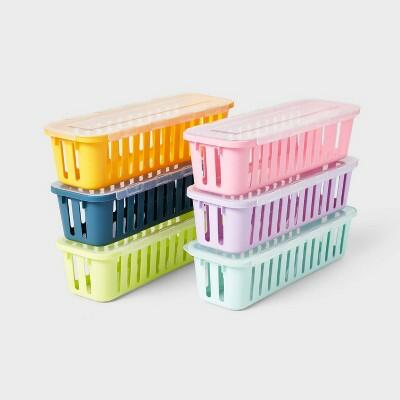 [Like_new] Up&up 6pk Small Baskets with Lids Pastel Colors Teacher Supplies