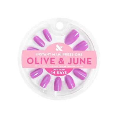 Olive & June Press-On Nails M Oval Petal Shimmer Purple 42ct Size M