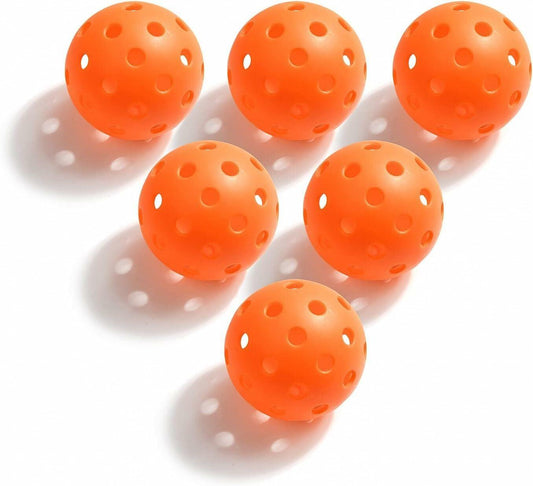Geekman Outdoor Pickleball Balls 40-Hole USAPA Standard 6 Pack