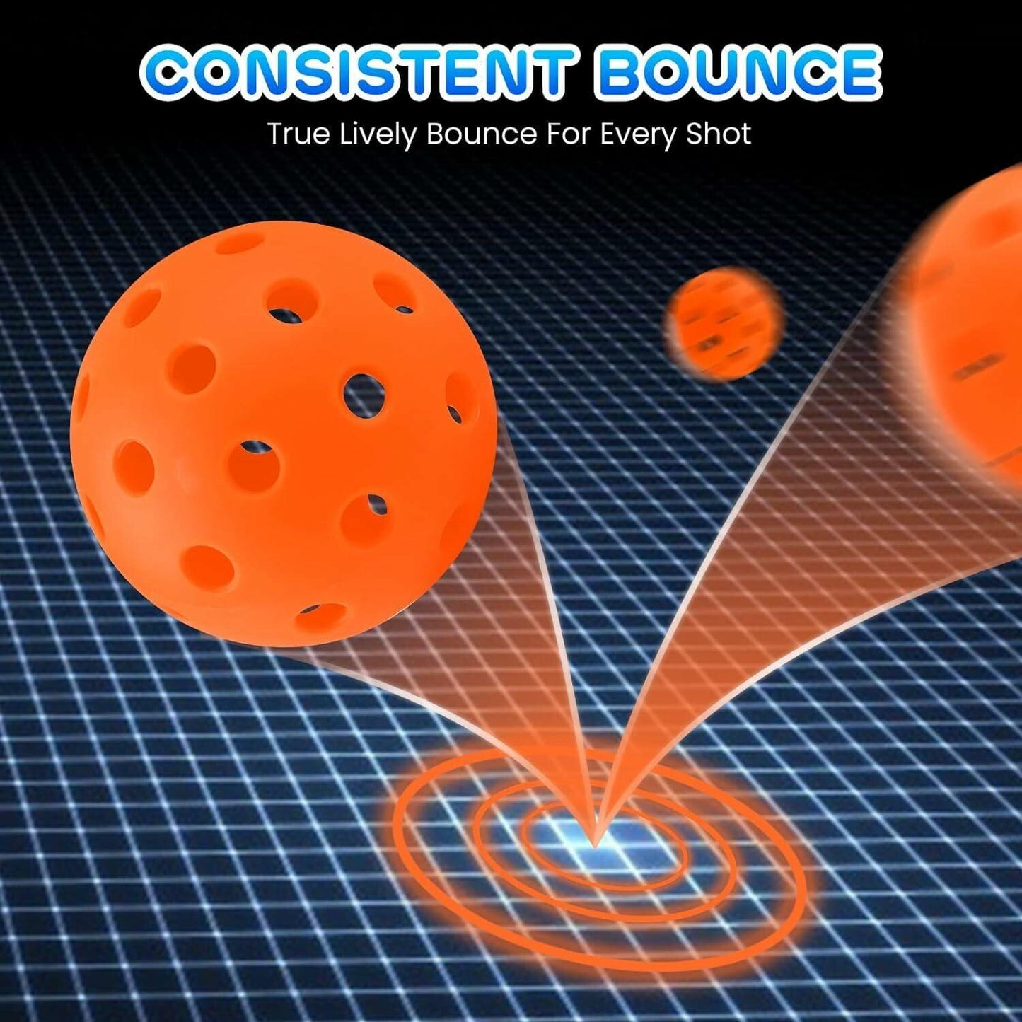 Geekman Outdoor Pickleball Balls 40-Hole USAPA Standard 6 Pack