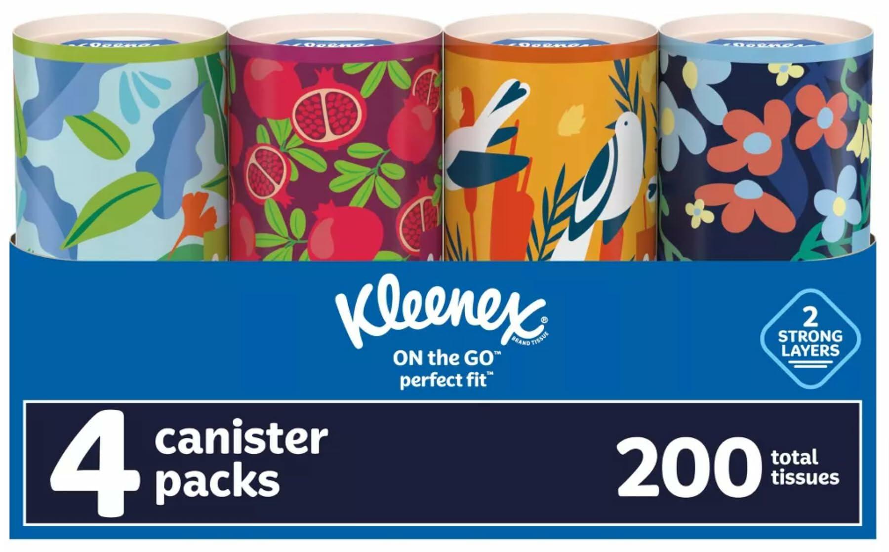 Kleenex Perfect Fit Facial Tissues 4 Pack 50 Ct 2-Ply Dye-Free No Fragrance
