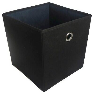 Room Essentials 11" Fabric Cube Storage Bin Black Foldable with Grommets