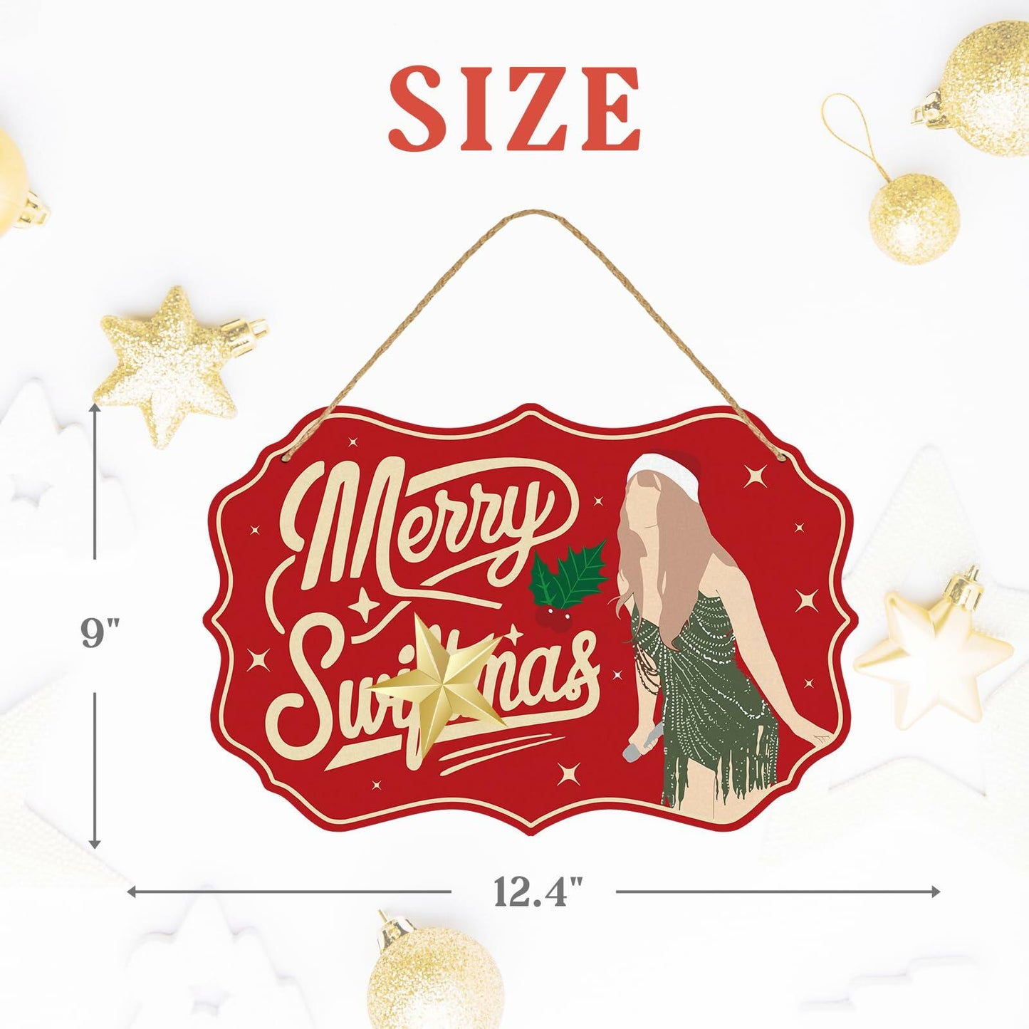 Funny Christmas Wood Door Sign Holiday Decor Welcome Front Door Hanging