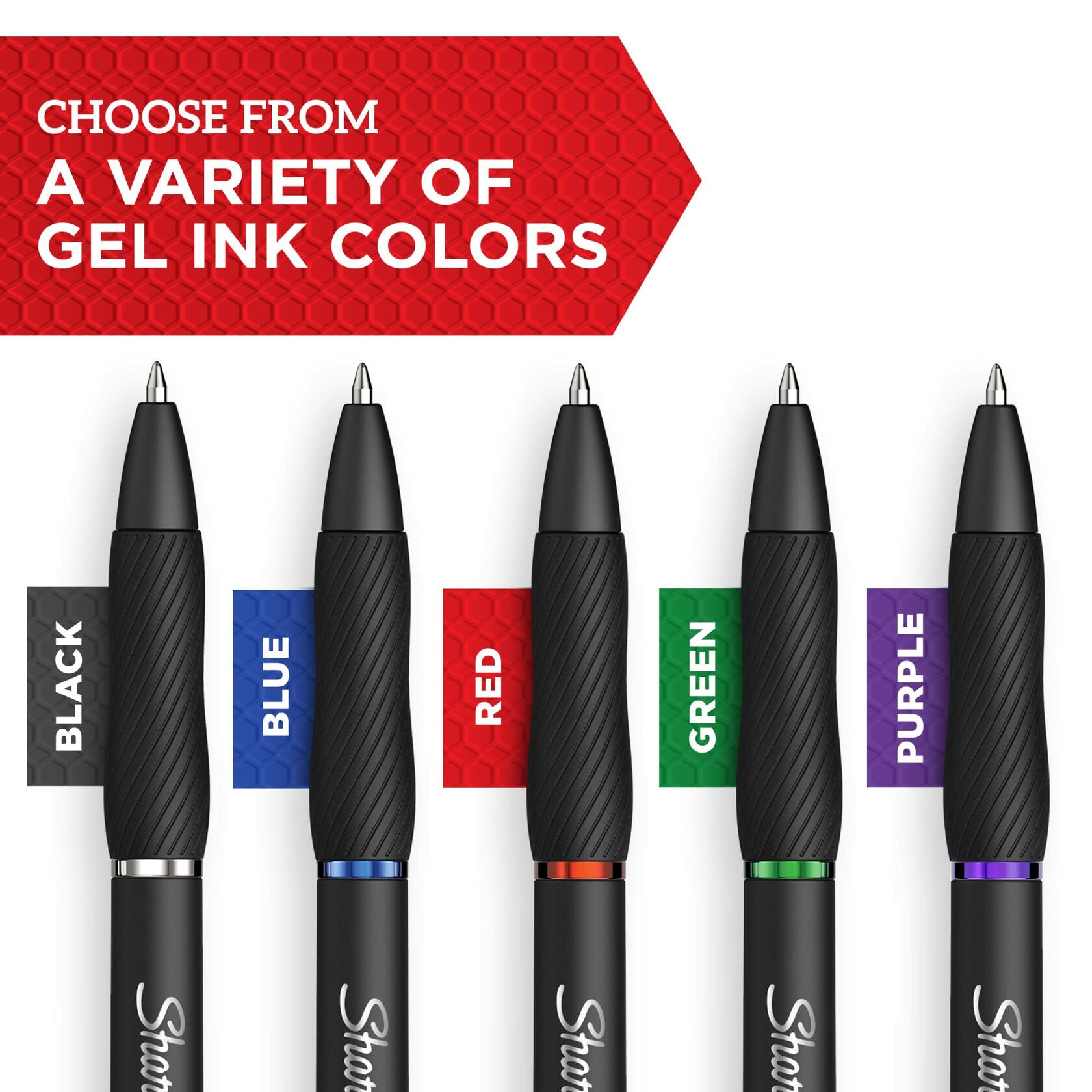 Sharpie S Gel Pens Medium Point 0.7mm Black Barrel Assorted Ink 4 Pack