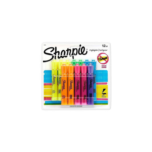 SHARPIE Tank Style Highlighters Chisel Tip Assorted Ink Colors 12 Pack
