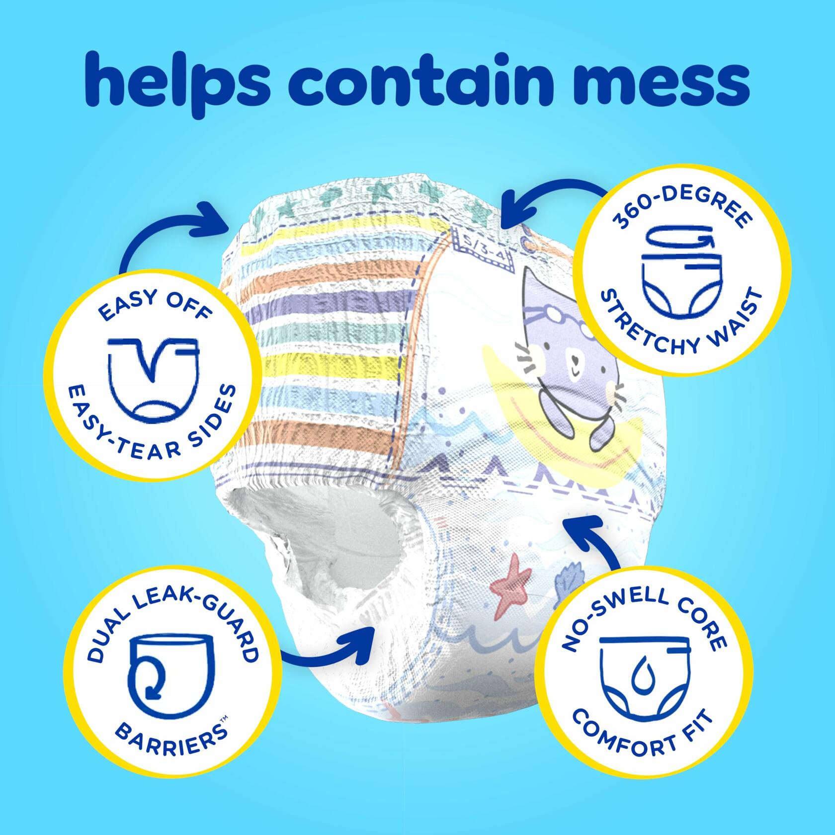 Pampers Swim Diapers Splashers Gap-Free Disposable Baby Swimming Pants Size 4