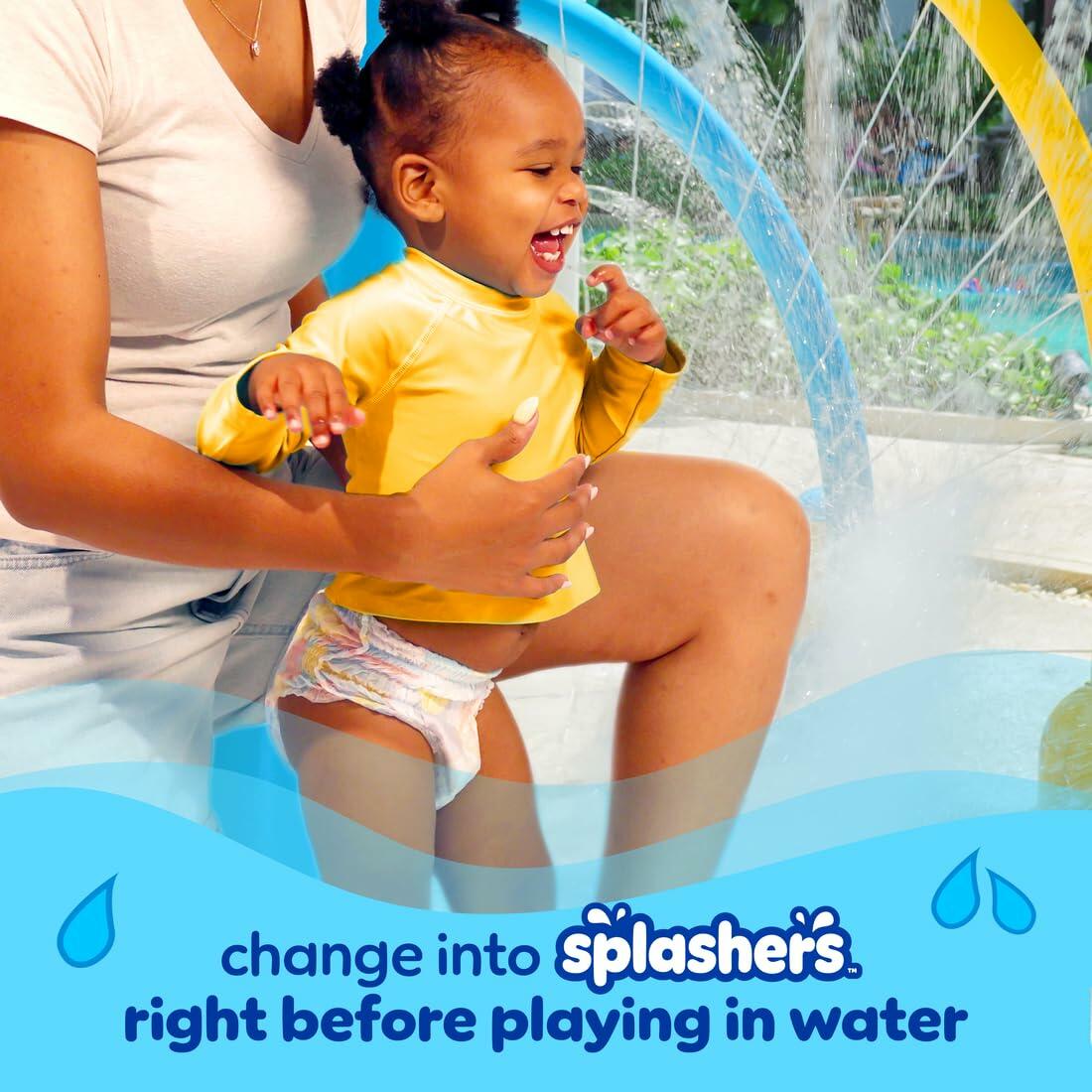 Pampers Swim Diapers Splashers Gap-Free Disposable Baby Swimming Pants Size 4