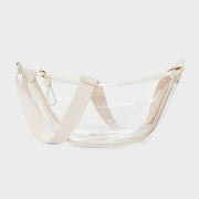 Universal Thread Crescent Sling Crossbody Bag Clear/Cream Adjustable Strap