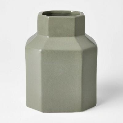 Threshold™ Glossy Ceramic Octagon Vase Gray by Studio McGee