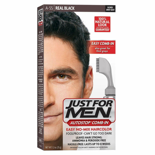 Just For Men AutoStop Men's Comb-in Hair Color Real Black 1.2oz