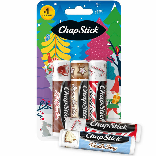 ChapStick Lip Balm Holiday Variety 5-Pack Candy Cane Sugar Cookie 0.15oz