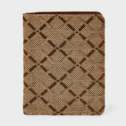 A New Day Passport Case Brown Plaid Jacquard Knit Recycled Polyester