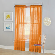 No. 918 Calypso Sheer Voile Rod Pocket Curtain Panel Orange 59x84