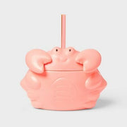 Sun Squad Figural Crab Tumbler Plastic 20 fl oz Cold Beverages Pink