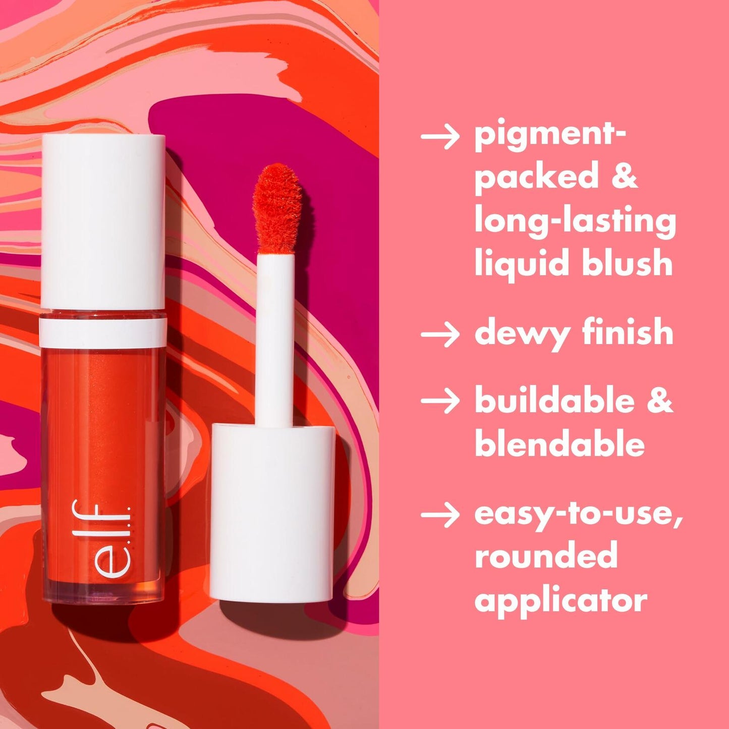 [Like_new] e.l.f. Camo Liquid Blush 0.13 Fl Oz High-Pigment Soft Dewy Cheeky Lychee