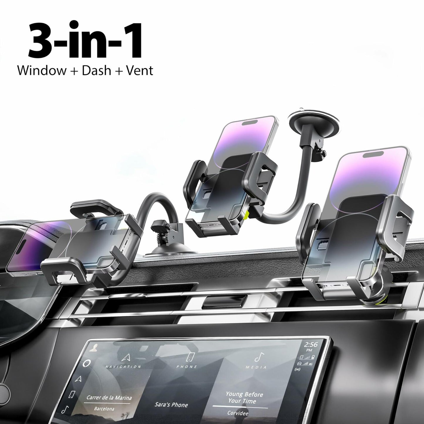 [Like_new] Bracketron TripGrip Window & Vent Mount GPS Car Holder with Vent Clip Black