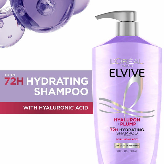 L'Oreal Paris Elvive Hyaluron Plump Hydrating Shampoo Paraben-Free 26.5 Fl Oz