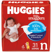[Like New] HUGGIES Little Snugglers Baby Diapers White 31 Count Size Newborn