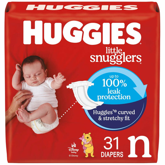 [Like_new] HUGGIES Little Snugglers Baby Diapers White 31 Count Size Newborn