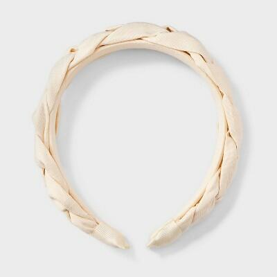 Universal Thread Fabric Braid Headband Ivory Hair Accessory