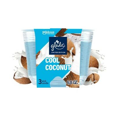 Glade 3 Wick Candle Cool Coconut Blue 6.8oz