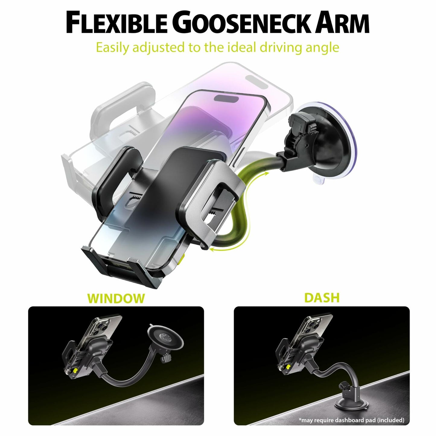 [Like_new] Bracketron TripGrip Window & Vent Mount GPS Car Holder with Vent Clip Black