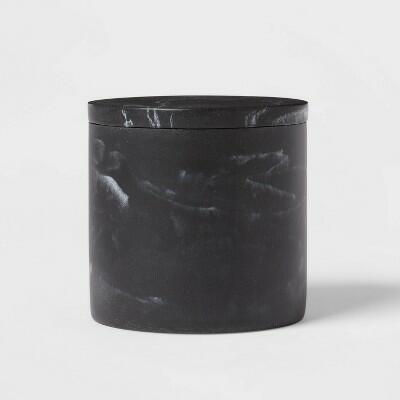 Threshold Marble Bath Canister Resin Qtip Jar Black